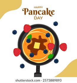 Vector illustration of Shrove Tuesday social media template