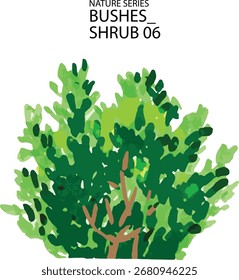 Ilustración vectorial de arbustos o matorrales 6