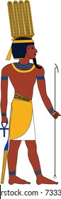 Vector illustration of Shu, ancient Egyptian god of air