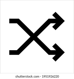 Vector illustration shuffle icon on white background. Color editable 