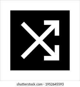 Vector illustration shuffle icon on white background. Color editable 