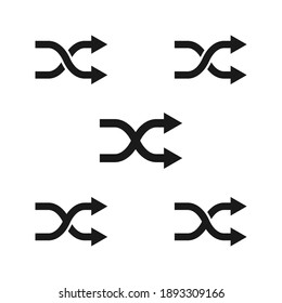 Vektorgrafik-Shuffle-Symbole Set, Farbeditierbar