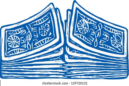 Vector Illustration Of Shuffling Cards