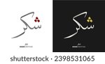 vector illustration of shukr and sabr calligraphy