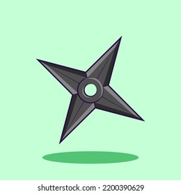Ilustración vectorial de shuriken con fondo aislado