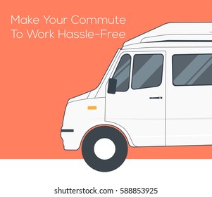 vector illustration of Shuttle bus. Tempo traveller concept. Transportation idea.
Commute to work.