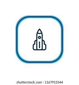 Vector illustration of shuttle icon line. Beautiful transit element also can be used as rocket icon element.