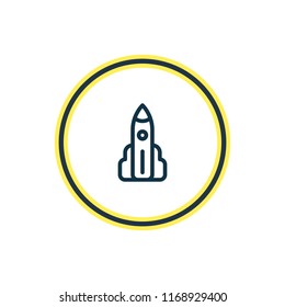 Vector illustration of shuttle icon line. Beautiful transport element also can be used as rocket icon element.