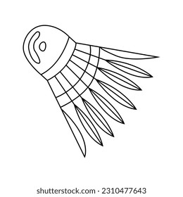 Vector illustration of a shuttlecock in doodle style
