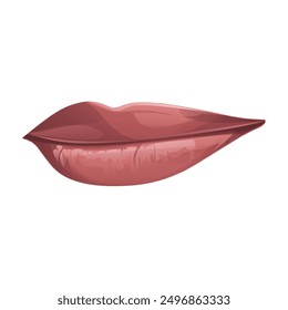 vector illustration of shy smiling girlfriend's lips. gradient vector illustration