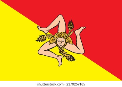 Vector illustration of Sicilian flag