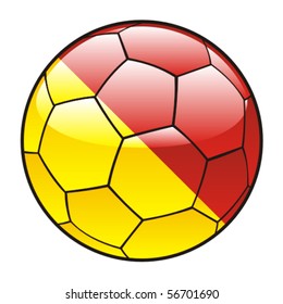 vector illustration of sicily flag on soccer ball