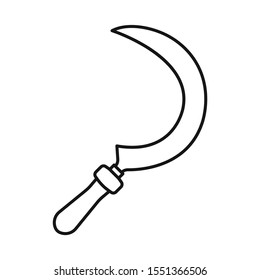 Vector illustration of sickle and farming icon. Web element of sickle and garden vector icon for stock.