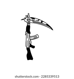 ilustración vectorial del concepto de arma de hoz