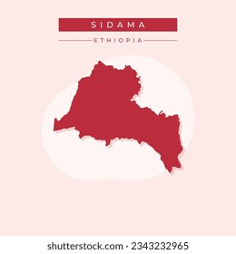 Vektorgrafik-Vektorgrafik von Sidama Karte Äthiopien