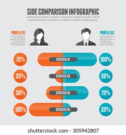 Vector Illustration Of Side Comparison Infographic Design Element.