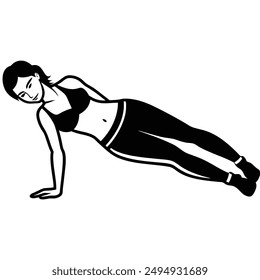 Vector Illustration of a Side Plank Pose in Illustrator