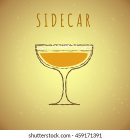 vector illustration, Sidecar cocktail, EPS 10