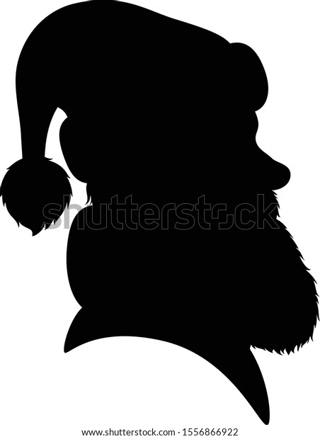 Vector Illustration Sideview Silhouette Portrait Santa Stock Vector ...