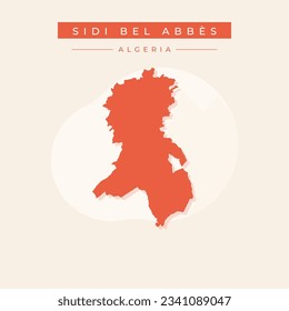 Vector de ilustración de Sidi Bel Abbès map Africa