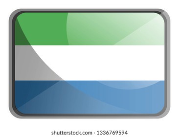 Vector illustration of Sierra Leone flag on white background.