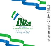 Vector illustration of Sierra Leone Independence Day social media feed template