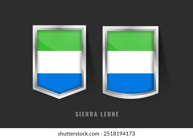 Vector Illustration of SIERRA LEONE Label Logo. SIERRA LEONE Badge Sign SIERRA LEONE With Flag, Sierra Leonean Product Label Banners Template.