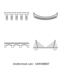Vector illustration of sight and connection sign. Set of sight and construct stock vector illustration.