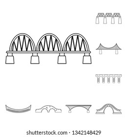 Vector illustration of sight and connection symbol. Set of sight and construct vector icon for stock.