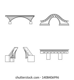Vector illustration of sight and connection symbol. Set of sight and construct stock vector illustration.