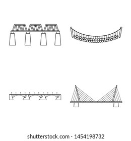 Vector illustration of sight and connection symbol. Collection of sight and construct stock symbol for web.