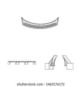 Vector illustration of sight and connection symbol. Collection of sight and construct stock symbol for web.