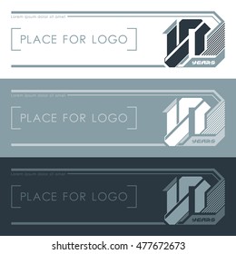Vector illustration. Sign 10. Isolated super badge "ten" designed in a modern technological style. Creative and modern symbol for company identity, advertising, poster, leaflet, banner, web and flyer.