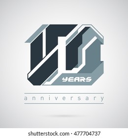 Vector illustration. Sign 10 style. Isolated perfect quality badge "ten" logo template. Creative and modern symbol for company identity, advertising, poster, leaflet, banner, web and flyer.