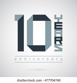 Vector illustration. Sign 10 style. Isolated perfect quality badge "ten" logo template. Creative and modern symbol for company identity, advertising, poster, leaflet, banner, web and flyer.