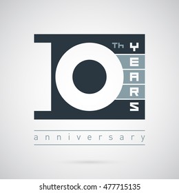 Vector illustration. Sign 10 style. Isolated perfect quality badge "ten" logo template. Creative and modern symbol for company identity, advertising, poster, leaflet, banner, web and flyer.
