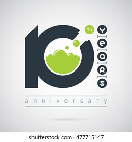 Vector illustration. Sign 10 style. Isolated perfect quality badge "ten" logo template. Creative and modern symbol for company identity, advertising, poster, leaflet, banner, web and flyer.