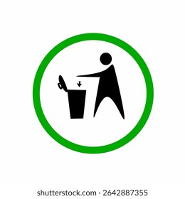 Vector illustration of a sign to always throw rubbish in its place