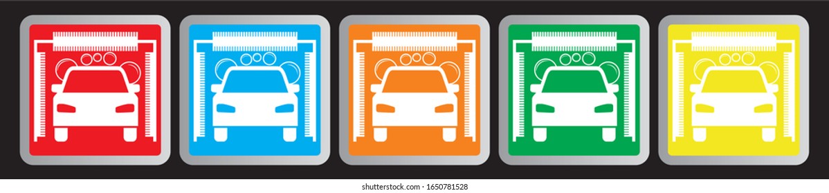 Vector illustration. Sign for Carwash