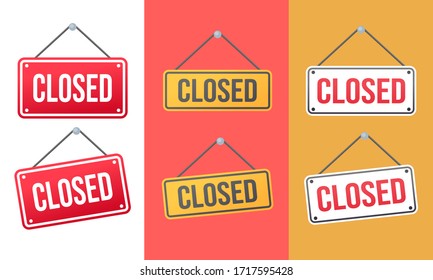 Vector illustration sign - closed set isolated background