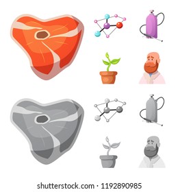 Vector illustration of  and  sign. Collection of  and  vector icon for stock.