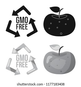 Vector illustration of  and  sign. Collection of  and  stock vector illustration.
