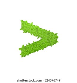 Vector illustration of sign consisting of green leaves