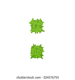 Vector illustration of sign consisting of green leaves