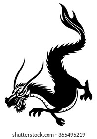 Vector illustration. The sign of the dragon on a white background.
