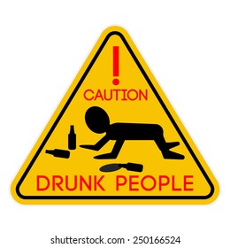 Vector illustration. sign drunk people.