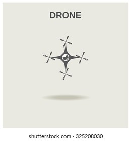 Vector illustration of a sign of flying drone