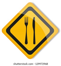 Vector illustration sign fork and  knife