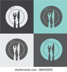 vector illustration sign with  fork and knife.restaurant sign.logo