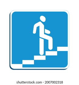 vector illustration of a sign going up the stairs